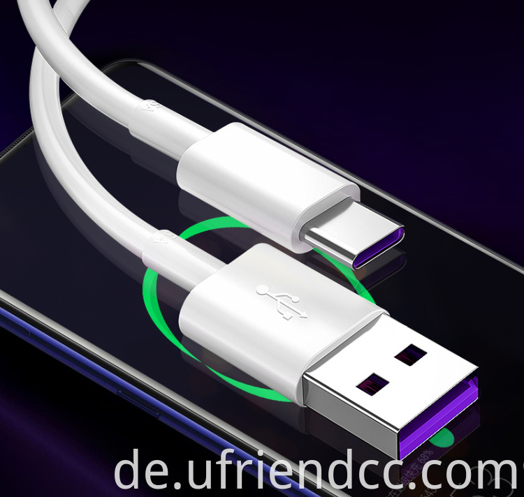 Anpassen von OEM 5A USB 3.1 Hochgeschwindigkeitsdaten 1m Typ C Kabel für Huawei USB-C Fast Lade-Ladegerät